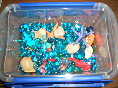 ocean theme DIY sensory bin