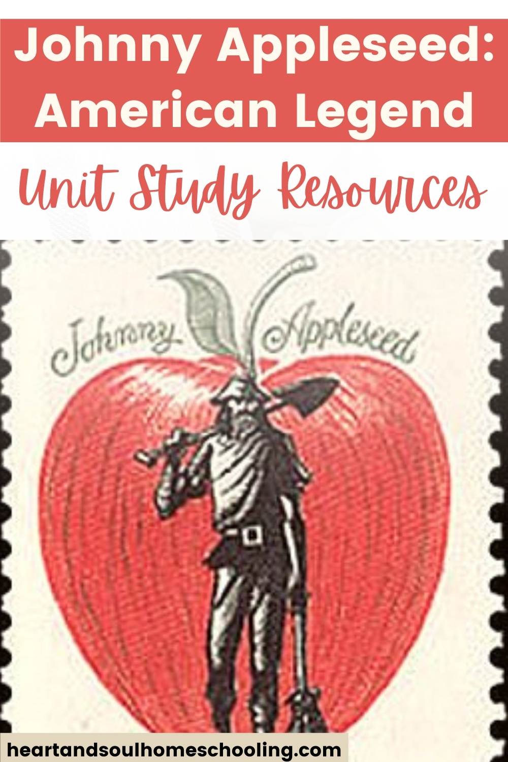 Postage Stamps For Crafting: 1966 5c Johnny Appleseed; Multi-Color