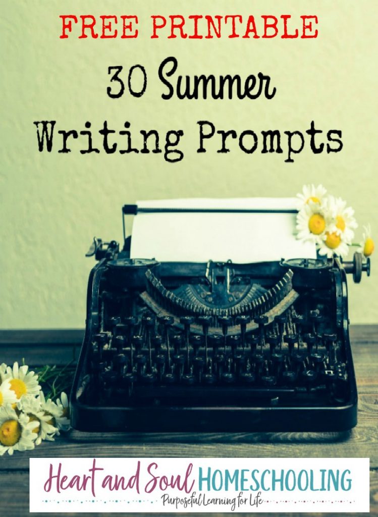 Free summer writing prompts for journaling and creative writing | homeschooling | homeschool | writing prompts for kids | free printable journaling pages with writing prompts