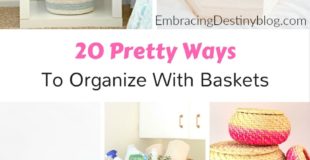 I love organization that is pretty and functional! Check out these 20 pretty ways to organize with baskets. Kitchen, office, home, etc. heartandsoulhomeschooling.com