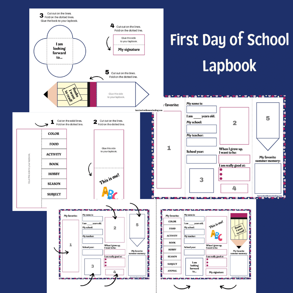 First Day of Homeschool | Back to School Lapbook - Heart and Soul  Homeschooling