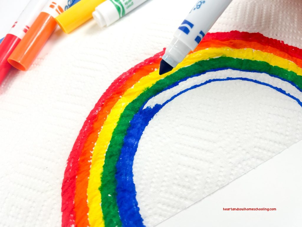 Rainbow Art Paper Towel Activity Heart and Soul Homeschooling