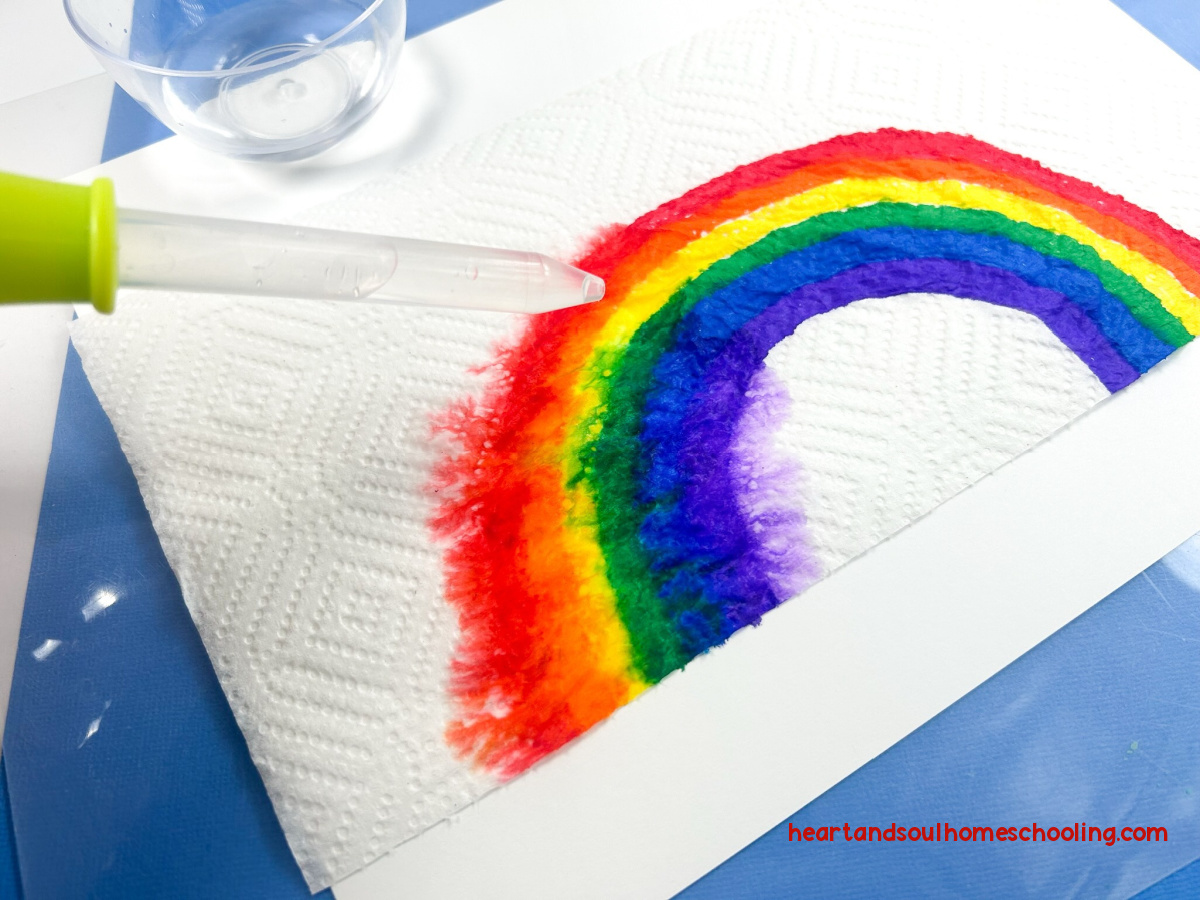 Rainbow Art Paper Towel Activity Heart and Soul Homeschooling